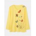 Women Butterfly Print V-neck Regular Fit Long Sleeve Casual T-Shirt