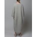 Women Thick Warm Loose Sweatshirt O-Neck Calf Length Midi Dresses