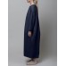 Women Thick Warm Loose Sweatshirt O-Neck Calf Length Midi Dresses