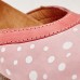 Women Polka Dot Round Toe Ankle Strap Block Heel Casual Comfy Heels Pumps